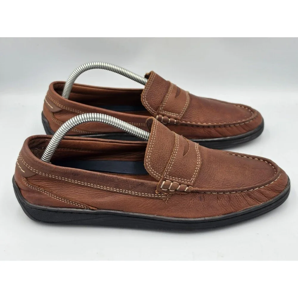 Johnston & Murphy Emmett Penny Loafer Driving Shoes Mocasin Brown Men’s Size 8 M